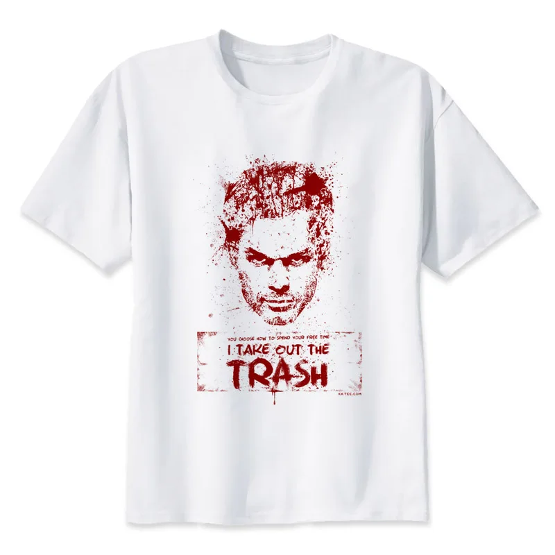 Футболка dexter Мужская футболка с аниме мужские топы коротким рукавом для