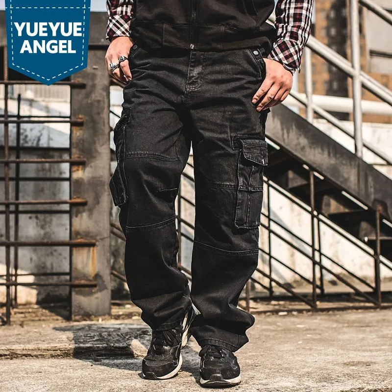 Fashion Casual Plus Size Mens Cargo Jeans With Pocket Baggy Cargo Pants Denim Black Loose Straight Jeans For Men Streetwear
Fashion Casual Plus Size Mens Cargo Jeans With Pocket Baggy Cargo Pants Denim Black Loose Straight Jeans For Men Streetwear