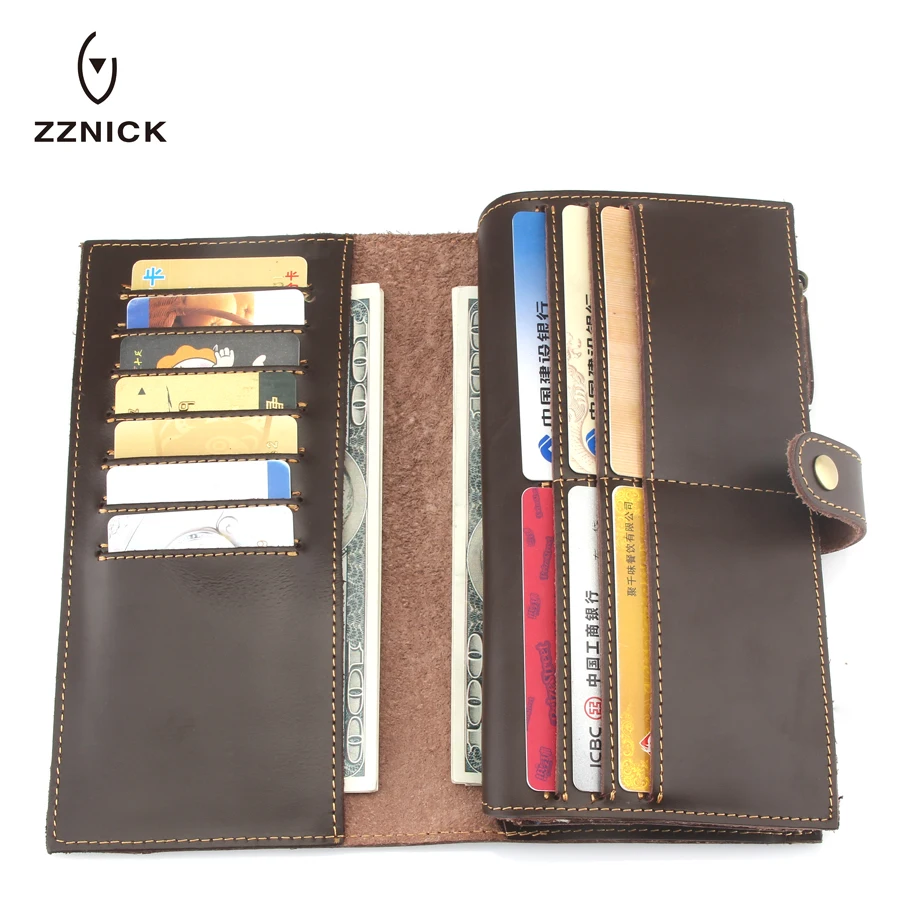 ZZNICK 2020 Genuine Leather Wallet Long Purse Business Vintage Card Holder Male Wallets Cowhide Leather Purses Clutch Bags
ZZNICK 2020 Genuine Leather Wallet Long Purse Business Vintage Card Holder Male Wallets Cowhide Leather Purses Clutch Bags