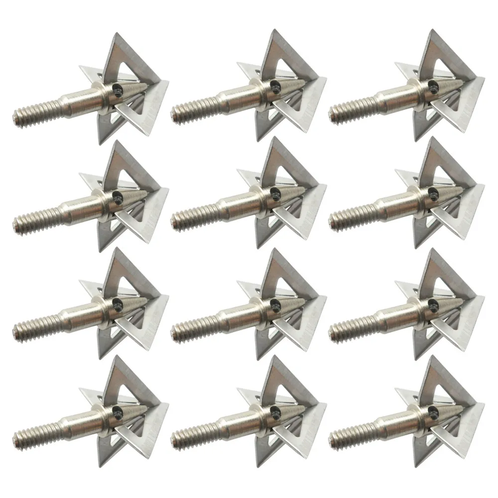 12Pcs Cross Star Broadhead 100Grain 4-blade Silver Broadhead Sharp Arrow Point Hunting Crossbow Tips
12Pcs Cross Star Broadhead 100Grain 4-blade Silver Broadhead Sharp Arrow Point Hunting Crossbow Tips
