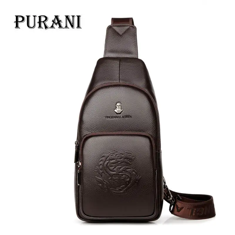 PURANI 100% Genuine Leather Chest Pack Sling Bags Men's Cross Body Satchels Bag Male Cowhide Messenger Bag Casual Travel Packs
PURANI 100% Genuine Leather Chest Pack Sling Bags Men's Cross Body Satchels Bag Male Cowhide Messenger Bag Casual Travel Packs