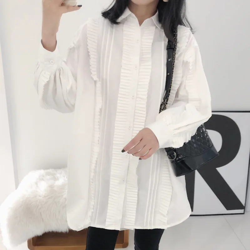 2020 Autumn Fashion Women Clothing Turn-down Collar Ruffles Pleated Single Breast High Quality Shirt Female Blouse Z275
2020 Autumn Fashion Women Clothing Turn-down Collar Ruffles Pleated Single Breast High Quality Shirt Female Blouse Z275