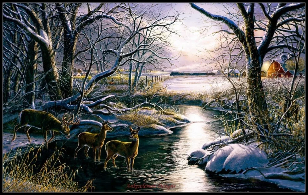 Needlework for embroidery DIY DMC Color High Quality - Counted Cross Stitch Kits 14 ct Oil painting - A Country Silent Night
Needlework for embroidery DIY DMC Color High Quality - Counted Cross Stitch Kits 14 ct Oil painting - A Country Silent Night
