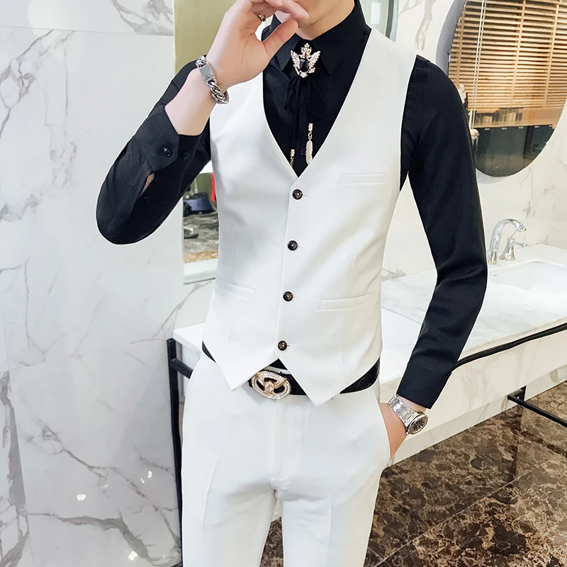 autumn New Pure Color Men Two-Piece Set Business Casual Mens Suit Vest and Pant Asia size S-3XL Waistcoat Trousers
autumn New Pure Color Men Two-Piece Set Business Casual Mens Suit Vest and Pant Asia size S-3XL Waistcoat Trousers