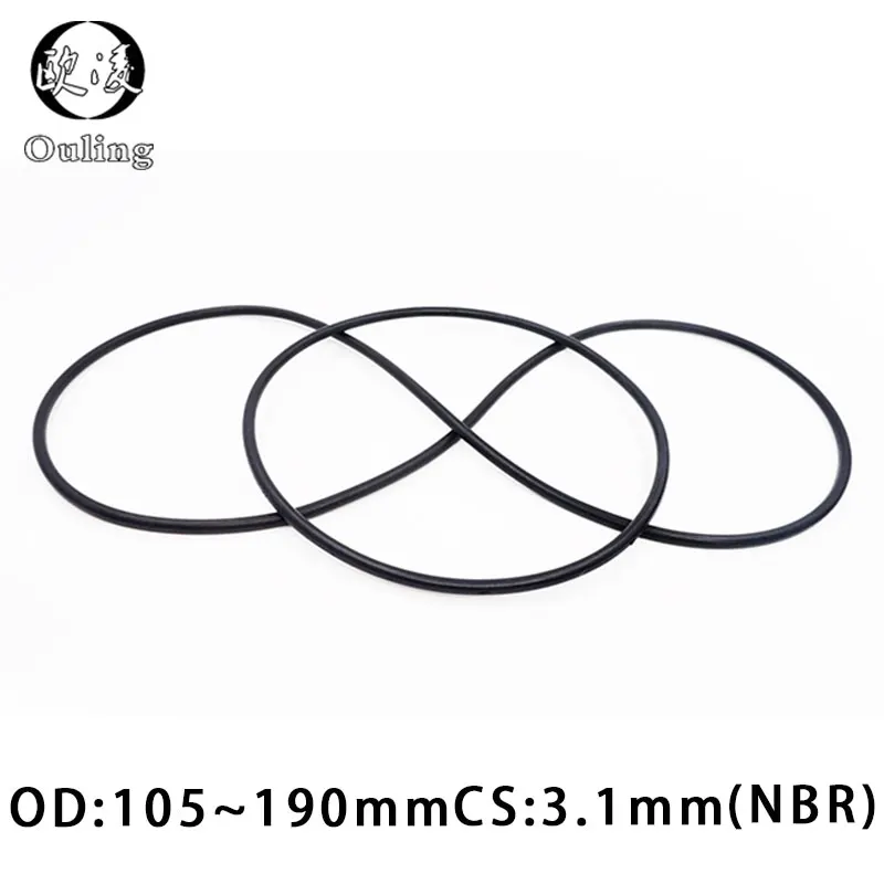 

Rubber Ring Black NBR Sealing O-Ring CS3.1mm OD105/110/115/120/125/130/135/140/145/150/160/170/180/190mm Gasket Rings Washer