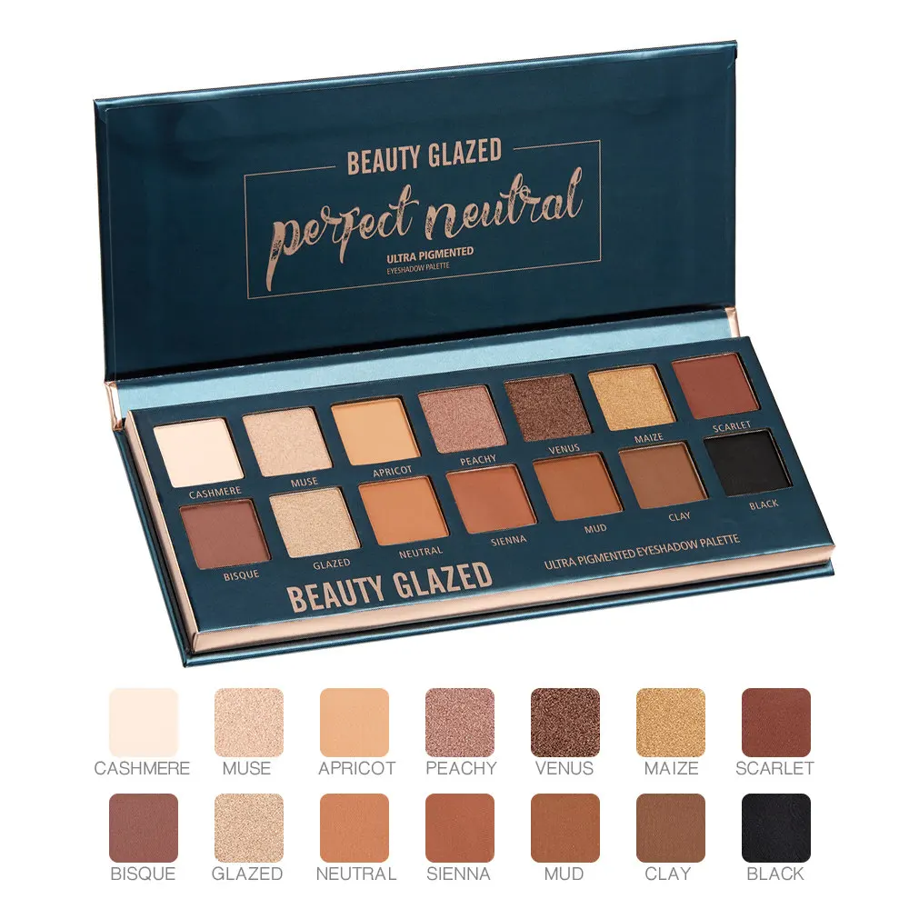 Beauty Glazed мерцающие матовые тени для век палитра 14 цветов мягкие блестящие теплые