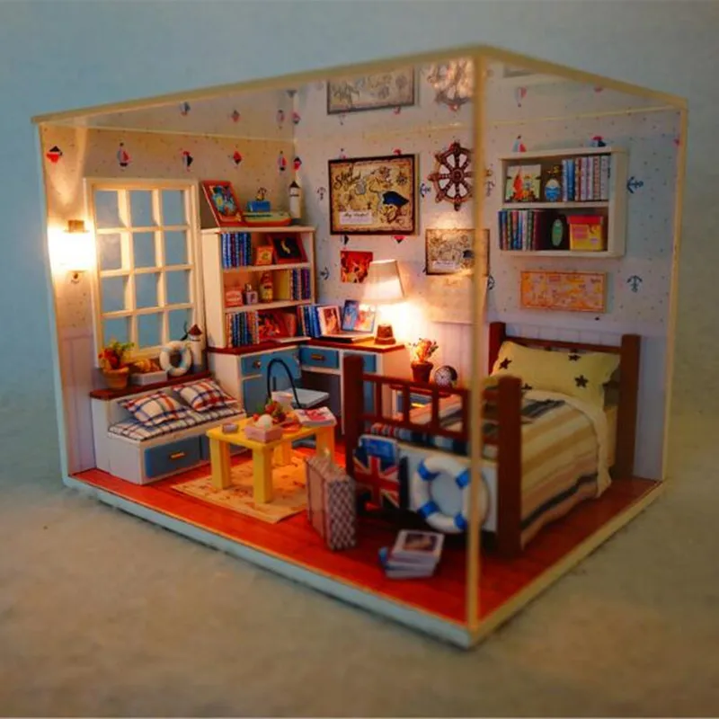 DIY wooden dollhouse miniature bedroom Miniature Wooden Building Model Furniture M003
DIY wooden dollhouse miniature bedroom Miniature Wooden Building Model Furniture M003