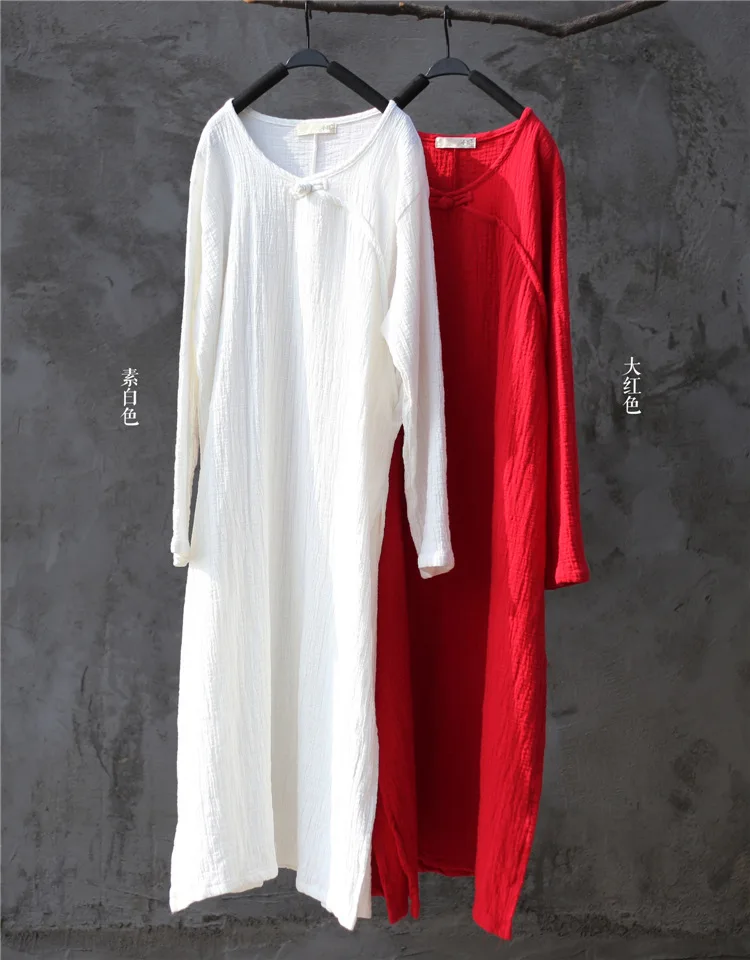 ORIGOODS Cotton Solid O-neck Vintage Women Dress Long sleeve Chinese style Summer Spring Dress Plus size Robe Femme Vestido D037
ORIGOODS Cotton Solid O-neck Vintage Women Dress Long sleeve Chinese style Summer Spring Dress Plus size Robe Femme Vestido D037