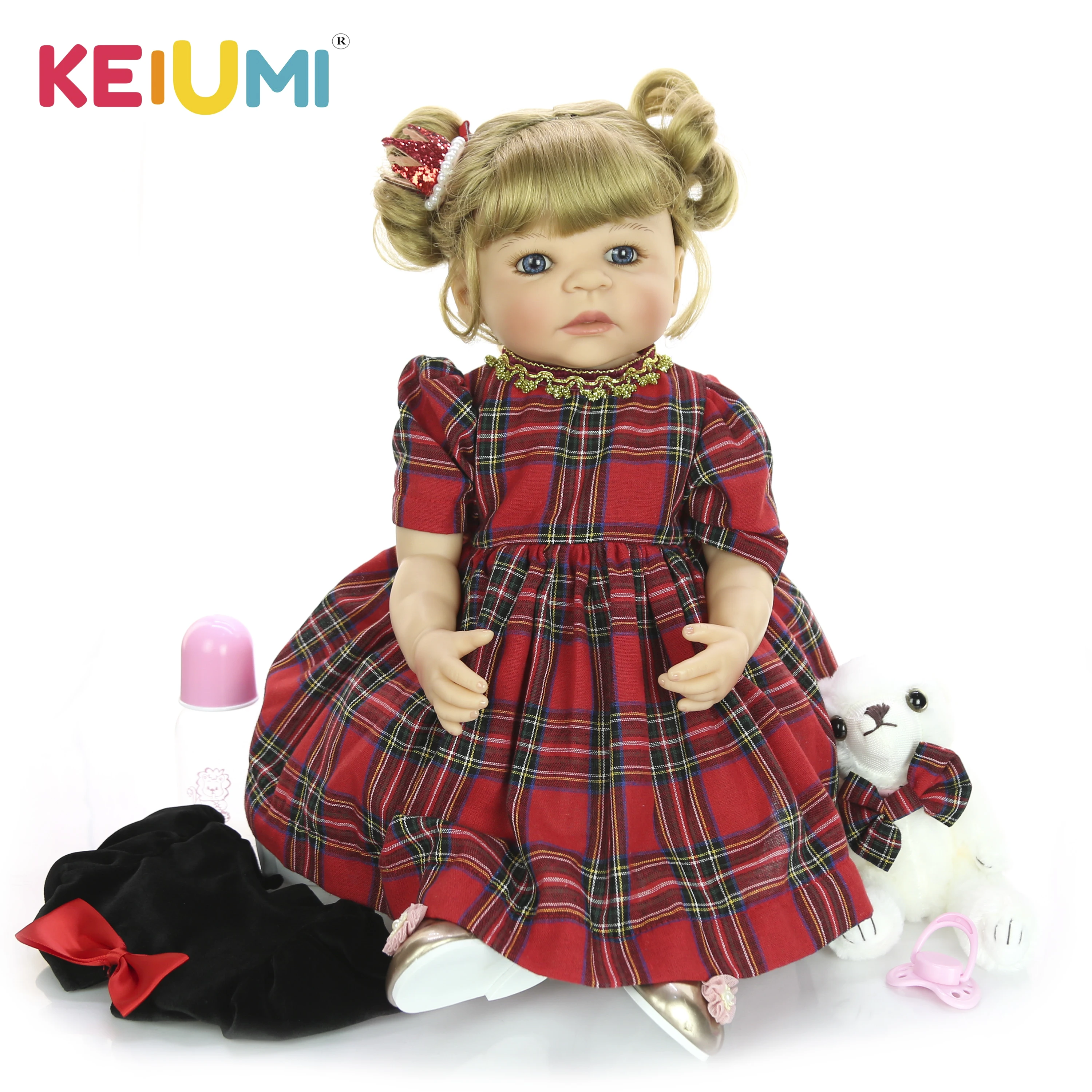 

KEIUMI New Style Baby Reborn Alive Doll 55 cm Silicone Full Body Princess Girl Doll For Toddler Birthday Gift Playmate