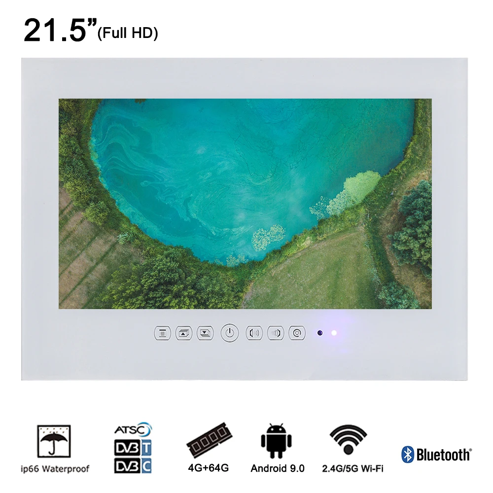 Souria 21 5 "дюймовый смарт белый ТВ IP66 водостойкая интерьерная душевая 1080