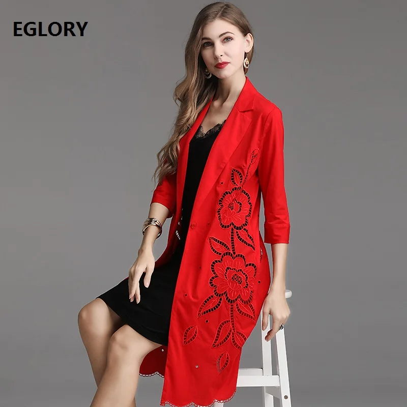 Top Quality New 2019 Spring Summer Fashion Long Blazer Jackets Women Notched Collar Hollow Out Embroidery Single Button Blazers
Top Quality New 2019 Spring Summer Fashion Long Blazer Jackets Women Notched Collar Hollow Out Embroidery Single Button Blazers