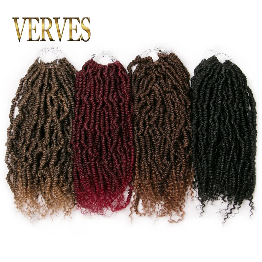 

VERVES Synthetic Spring Twist Hair Crochet Braids Extensions 12 Inch 24 Strands/Pack Afro Kinky Ombre Braiding Hair Twist