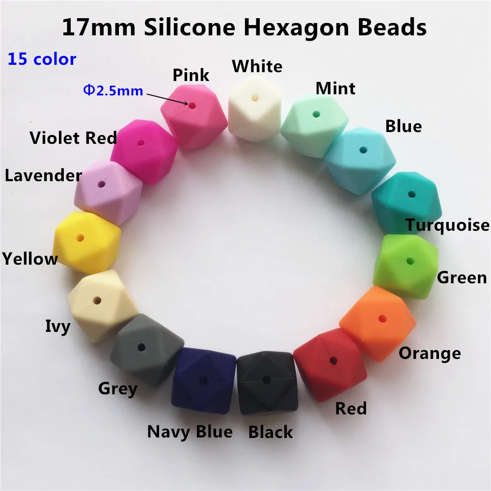 500pcs/lot 17mm BPA Free Loose Silicone Hexagon Beads Food Grade Teething Beads For Baby Teething Necklace Beads Mommy DIY
500pcs/lot 17mm BPA Free Loose Silicone Hexagon Beads Food Grade Teething Beads For Baby Teething Necklace Beads Mommy DIY