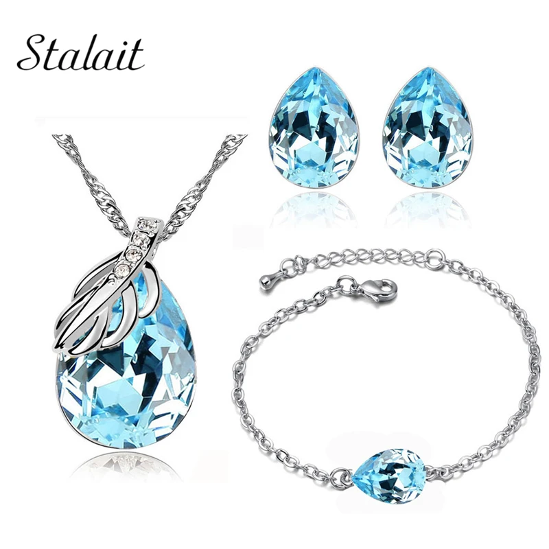 Leaf Water Tear Drop Pendant Jewelry Set Necklace Earrings Crystal New Trendy Wholesale White Gold Color Fashion
Leaf Water Tear Drop Pendant Jewelry Set Necklace Earrings Crystal New Trendy Wholesale White Gold Color Fashion
