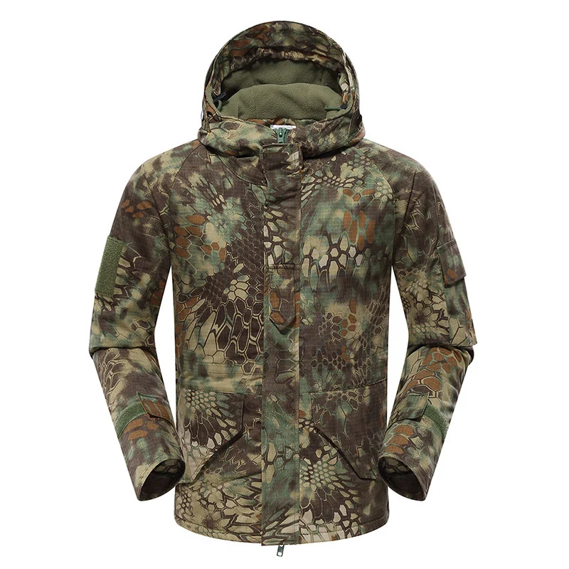 Тактическая Военная куртка Shark Skin Soft Shell, камуфляжная ветровка с узором питона, мужское водонепроницаемое флисовое пальто, армейская одежда
Тактическая Военная куртка Shark Skin Soft Shell, камуфляжная ветровка с узором питона, мужское водонепроницаемое флисовое пальто, армейская одежда