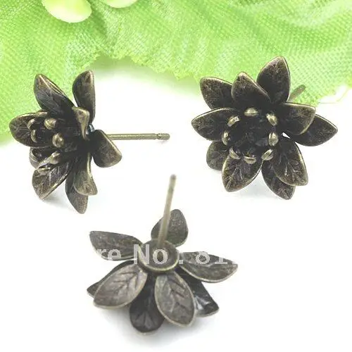 15mm Antique Bronze tone Blank Earrings Base 3D Filigree Flower pads Pins Earrings stud post Settings Findings Crafts
15mm Antique Bronze tone Blank Earrings Base 3D Filigree Flower pads Pins Earrings stud post Settings Findings Crafts