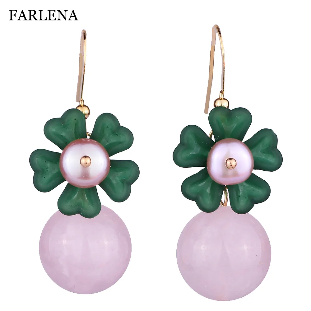 FARLENA Jewelry Handmade Natural Stone Flower Drop Earrings with freshwater pearls Vintage Ethnic Pink Crystal Earrings Girl
FARLENA Jewelry Handmade Natural Stone Flower Drop Earrings with freshwater pearls Vintage Ethnic Pink Crystal Earrings Girl