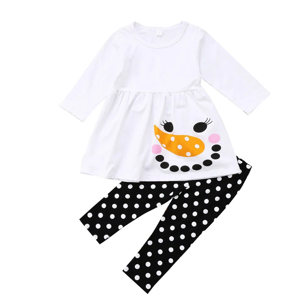 Children Clothes Suits White Cotton Snowman Baby Girls Dress Polka Dot Pants 2pcs Christmas Clothing Sets
Children Clothes Suits White Cotton Snowman Baby Girls Dress Polka Dot Pants 2pcs Christmas Clothing Sets