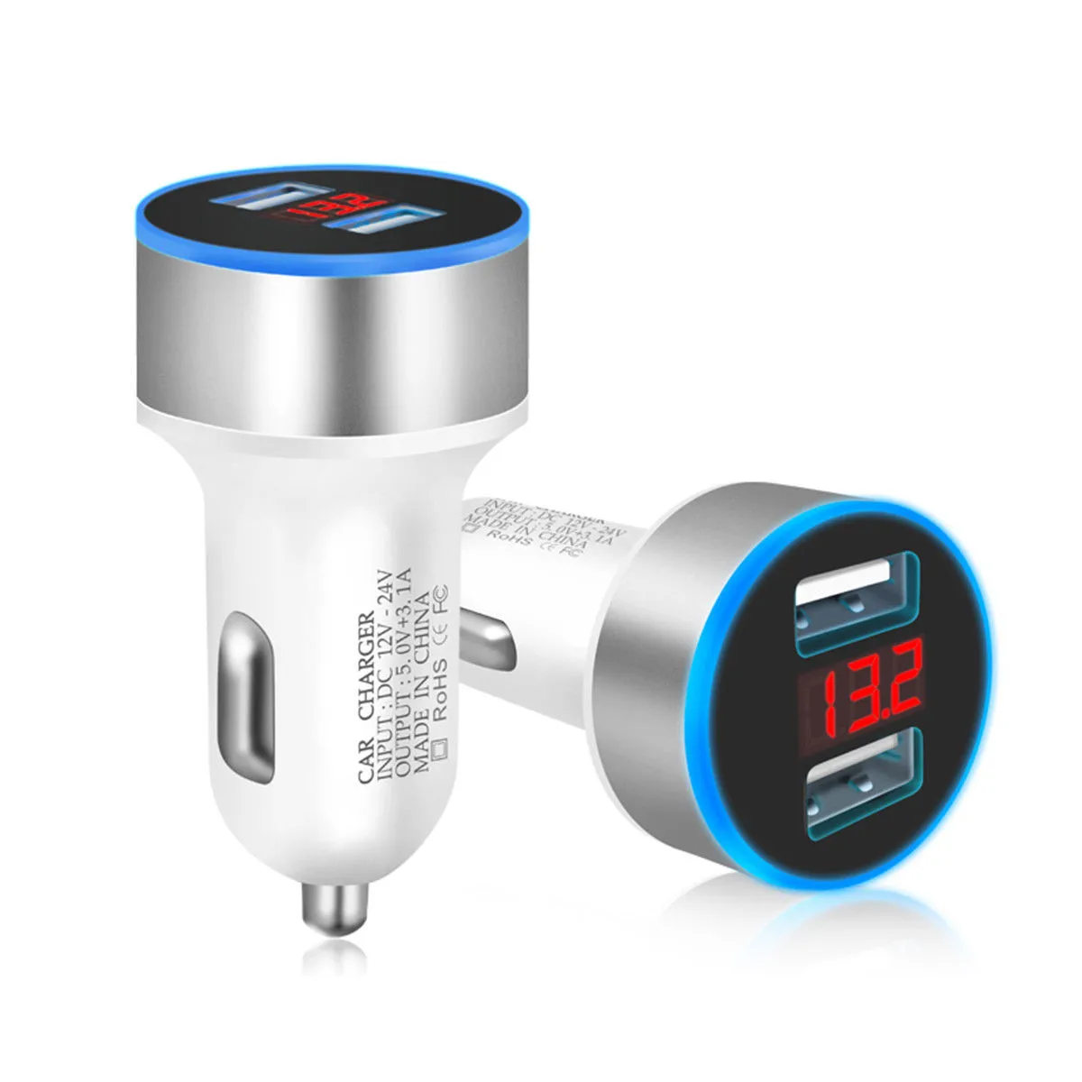 Автомобильное зарядное устройство с двумя USB-портами для iPhone Samsung 12-24 В 3 1 А