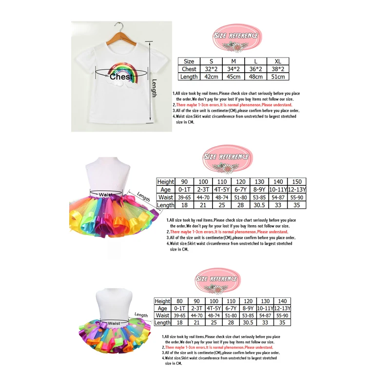 Summer Girls Clothing Sets Rainbow Sequin Cotton Short Sleeve T-shirt Birthday Tutu Skirts Children Kids Girl Clothes 2pcs Set
Summer Girls Clothing Sets Rainbow Sequin Cotton Short Sleeve T-shirt Birthday Tutu Skirts Children Kids Girl Clothes 2pcs Set
