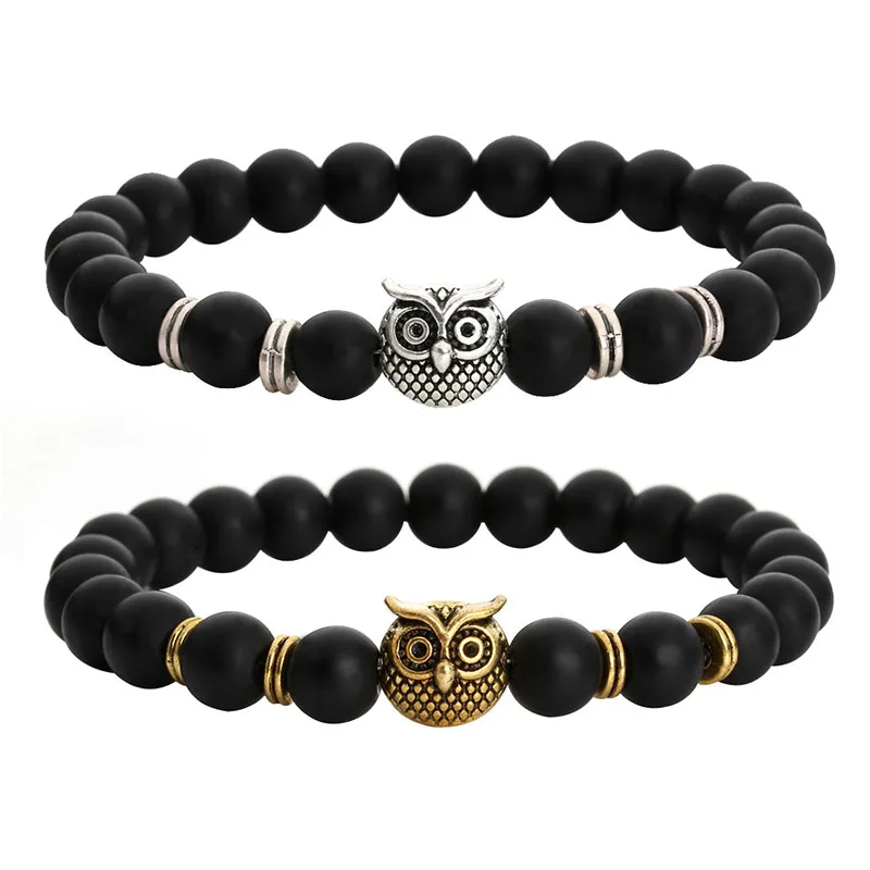 Classic Animal Owl Beads with Round Natural Stone Charm Men's Hand Bracelets Bangle Male Wholesale Antique Silver/Gold 1PC
Classic Animal Owl Beads with Round Natural Stone Charm Men's Hand Bracelets Bangle Male Wholesale Antique Silver/Gold 1PC
