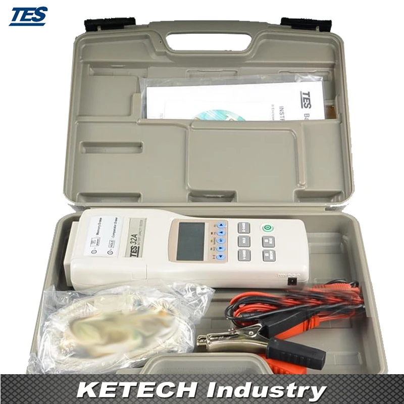 TES-32A Handheld Battery Capacity Tester Meter 0-500AH with DCV Resistance Measurement RS232
TES-32A Handheld Battery Capacity Tester Meter 0-500AH with DCV Resistance Measurement RS232