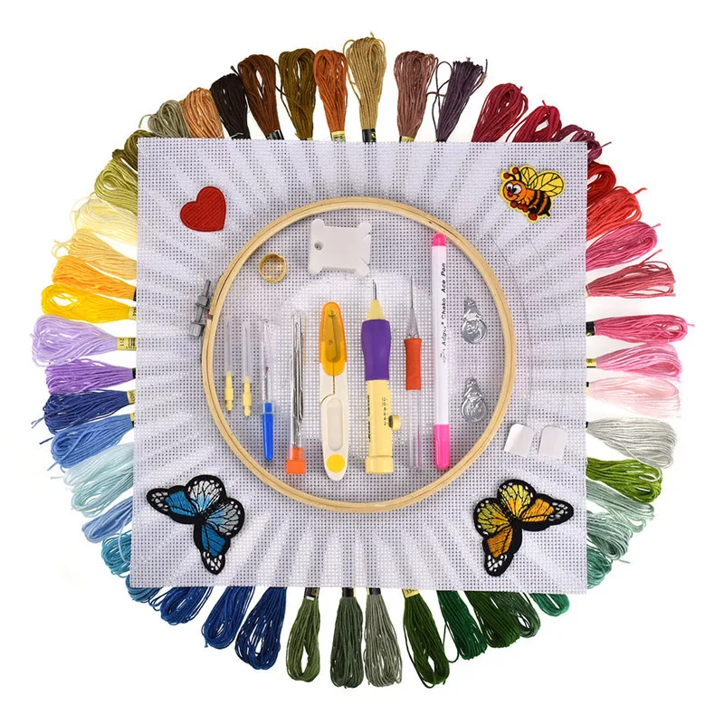 DIY Magic Embroidery Pen Sets 50pcs Cross Stitch Kits Embroidery Thread Embroidery Hoop Scissors Sewing Tools Accessories
DIY Magic Embroidery Pen Sets 50pcs Cross Stitch Kits Embroidery Thread Embroidery Hoop Scissors Sewing Tools Accessories