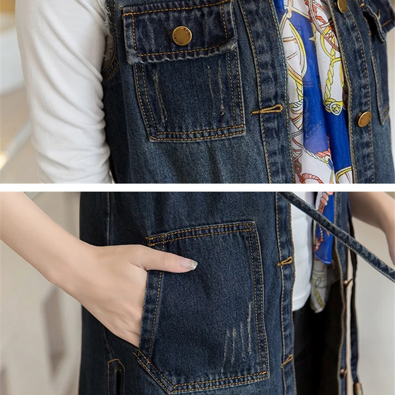 2019 Spring Autumn Jean Vest Women Summer Veste Femme Denim Vest long Sleeveless Waistcoat Female Plus Size Jeans Jacket R610
2019 Spring Autumn Jean Vest Women Summer Veste Femme Denim Vest long Sleeveless Waistcoat Female Plus Size Jeans Jacket R610