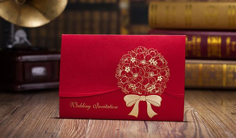 High Quality Red Wedding Invitation Card 183*123mm Gold-Bronzed Flower 50pcs/lot With Envelopes And Seals For Free
High Quality Red Wedding Invitation Card 183*123mm Gold-Bronzed Flower 50pcs/lot With Envelopes And Seals For Free