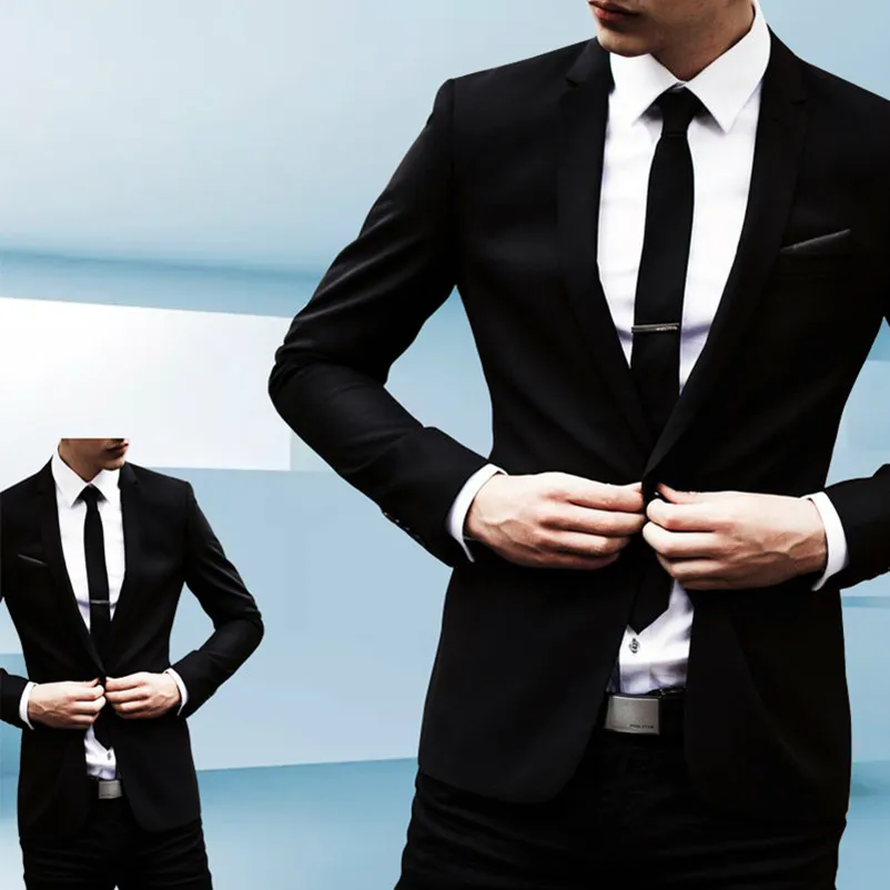 Black Men Wedding Suits Slim Fit Groomsmen Tuxedos Custom Made Man Business Suits Formal Dinner Party Wear (jacket+pants)
Black Men Wedding Suits Slim Fit Groomsmen Tuxedos Custom Made Man Business Suits Formal Dinner Party Wear (jacket+pants)