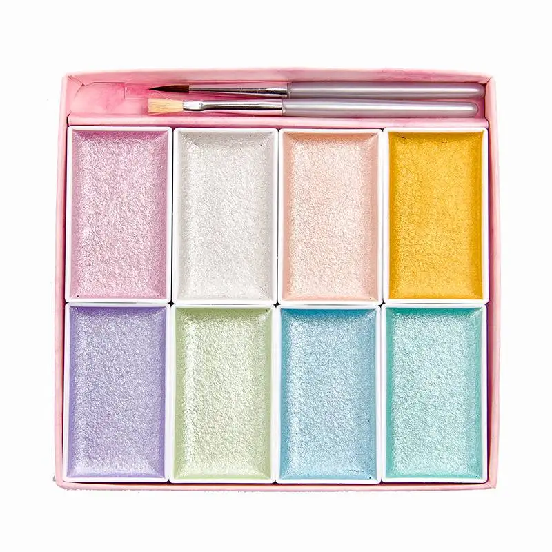 High Quality Metallic 8 Pearl Colors Solid Watercolor Paint Set Starry Colors Watercolour Pigment for Artists Art Supplies
High Quality Metallic 8 Pearl Colors Solid Watercolor Paint Set Starry Colors Watercolour Pigment for Artists Art Supplies