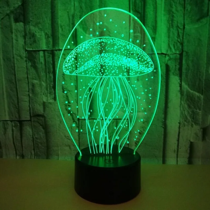 3D Stereo vision LED lamp Jellyfish Night light Multi-colored Acrylic Light creative gifts Home Furnishing
3D Stereo vision LED lamp Jellyfish Night light Multi-colored Acrylic Light creative gifts Home Furnishing