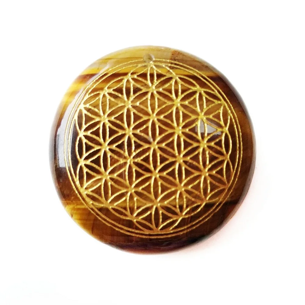 Natural Yellow Gold Tiger's Eye Stone Jasper Carved Flower of Life Symbols Reiki Healing Amulets Palm Stones Pendants 1pc
Natural Yellow Gold Tiger's Eye Stone Jasper Carved Flower of Life Symbols Reiki Healing Amulets Palm Stones Pendants 1pc