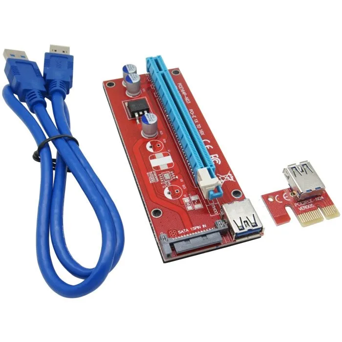 60 см PCI-E PCI Express 1x To 16x Riser Card USB3.0 кабель питания SATA PCIE Riser 007 для майнинга биткоинов, видеокарт BTC
60 см PCI-E PCI Express 1x To 16x Riser Card USB3.0 кабель питания SATA PCIE Riser 007 для майнинга биткоинов, видеокарт BTC
