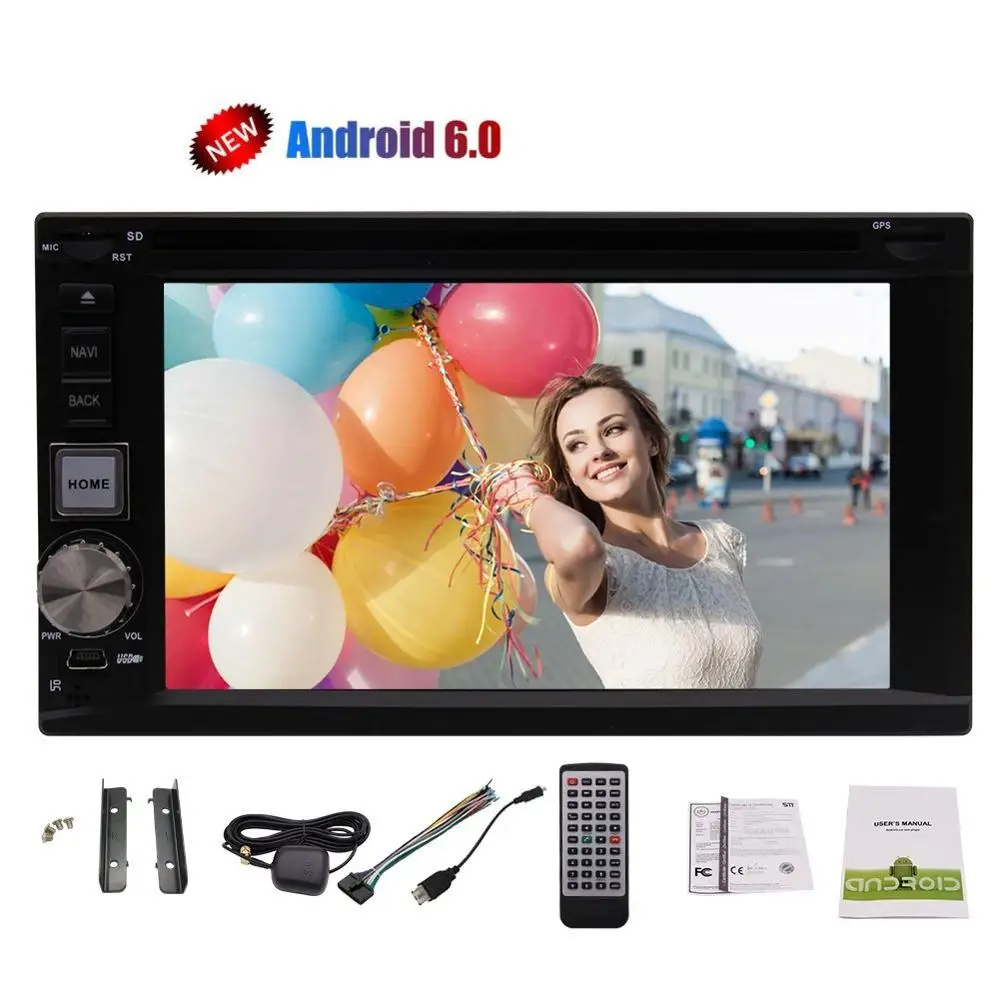 6 2 ''автомобильный стерео двойной DIN Android 0 головное устройство в тире Bluetooth gps