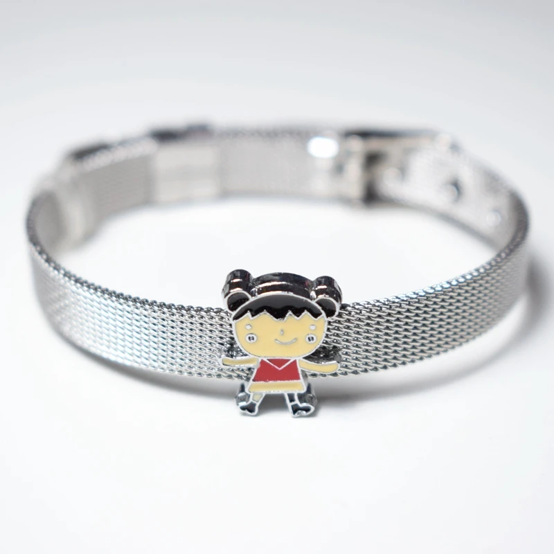 8mm Hole Sweet Adorable Girl Kids Slide Charms Beads DIY Accessories Handmade Jewelry For Bracelets Key Chains Pet Collar | Украшения и