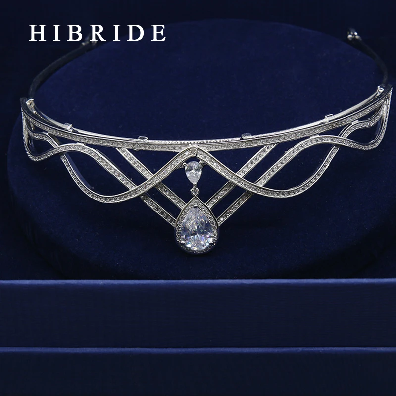 HIBRIDE Full AAA CZ Tiara King Crown Wedding Hair Jewelry Micro Pave Party Headpiece Rhodium Plated Bridal Accessories HC00012
HIBRIDE Full AAA CZ Tiara King Crown Wedding Hair Jewelry Micro Pave Party Headpiece Rhodium Plated Bridal Accessories HC00012