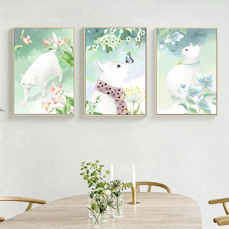 Cat and Flower Cute Cartoon Canvas Painting Animals Nordic Poster Wall art Picture for Children's Room Home Decoration Unframed
Cat and Flower Cute Cartoon Canvas Painting Animals Nordic Poster Wall art Picture for Children's Room Home Decoration Unframed