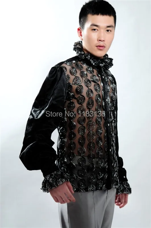 2015 Male formal dress costume shirt male costume clothes boutique shirt black purple red shirt for singer dancer show bar
2015 Male formal dress costume shirt male costume clothes boutique shirt black purple red shirt for singer dancer show bar