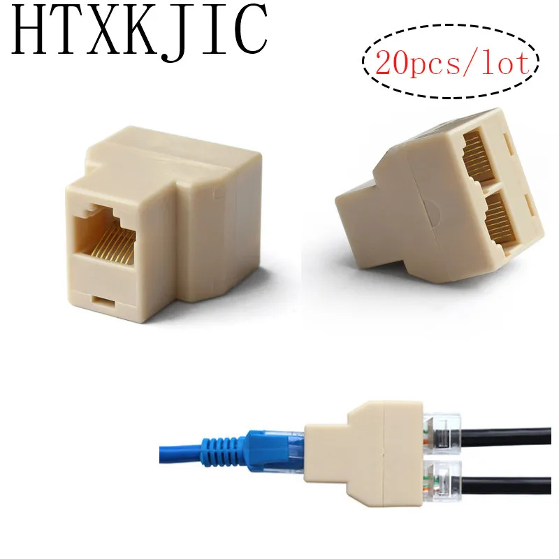 Разветвитель кабеля RJ45 CAT5 адаптер для Ethernet с разъемом 1 на 2 20 шт./лот|adapter rj45|cable