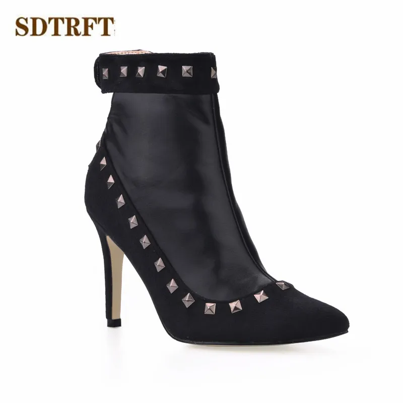 SDTRFT Spring Autumn Stilettos 10cm thin high heels Ankle martin boots wedding shoes Woman Botas Pointed Toe Rivet PUNK pumps
SDTRFT Spring Autumn Stilettos 10cm thin high heels Ankle martin boots wedding shoes Woman Botas Pointed Toe Rivet PUNK pumps