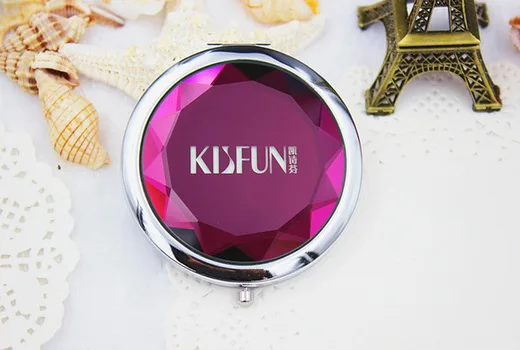 

100pcs/Lot+Customized LOGO Crystal Compact Mirror Wedding Gift Pocket Mirror Bridal Shower Favors For Guest+FREE SHIPPING