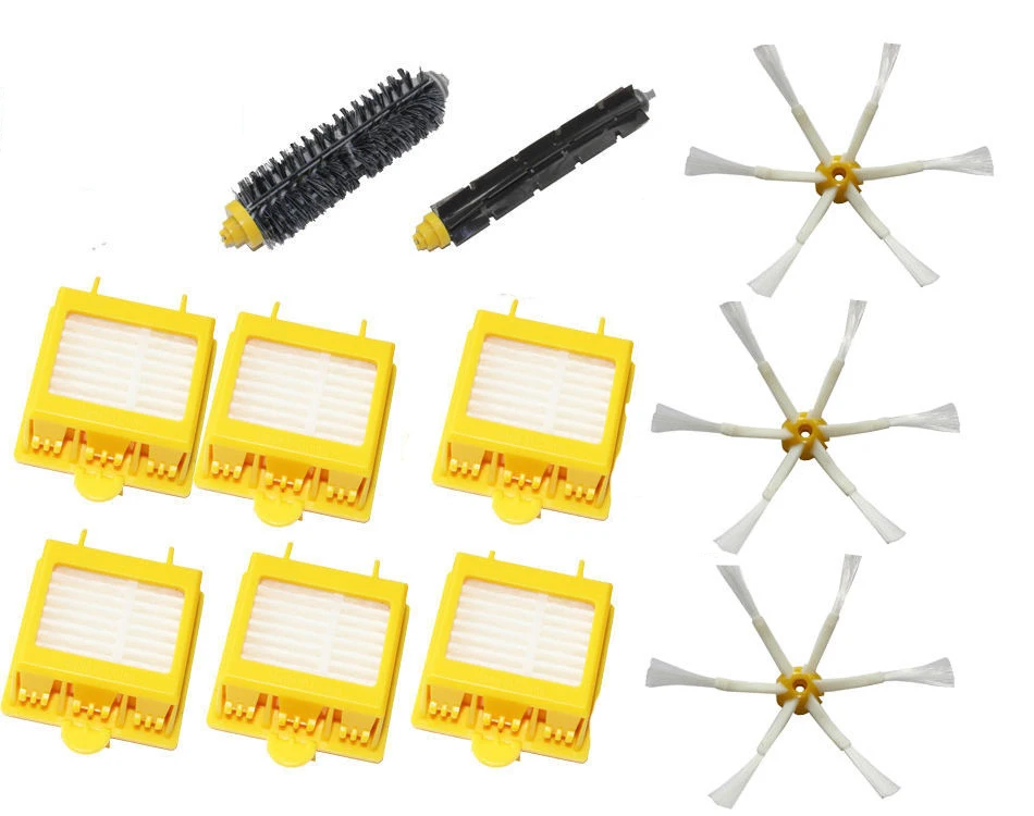 High Quality Bristle & Flexible Beater Brush & 6 Hepa Filter & 3 Side Brush kit for iRobot Roomba 700 Series 770 780 790
High Quality Bristle & Flexible Beater Brush & 6 Hepa Filter & 3 Side Brush kit for iRobot Roomba 700 Series 770 780 790