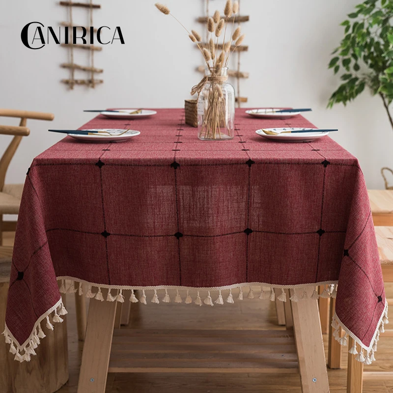 CANIRICA Embroidered Tablecloth Plaid Linen Tassel Table Cover Rectangular Coffee Table Home Kitchen Table Cloths Party Banquet
CANIRICA Embroidered Tablecloth Plaid Linen Tassel Table Cover Rectangular Coffee Table Home Kitchen Table Cloths Party Banquet