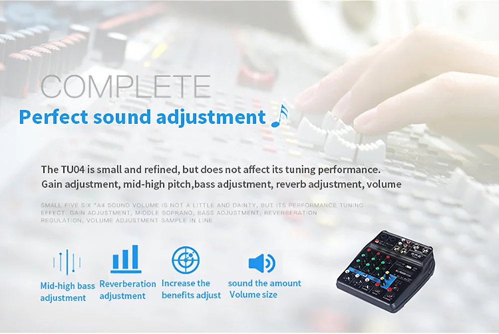 FELYBY TU04 mixer with Bluetooth USB and sound card function mixer for recording voice-activated radio
FELYBY TU04 mixer with Bluetooth USB and sound card function mixer for recording voice-activated radio
