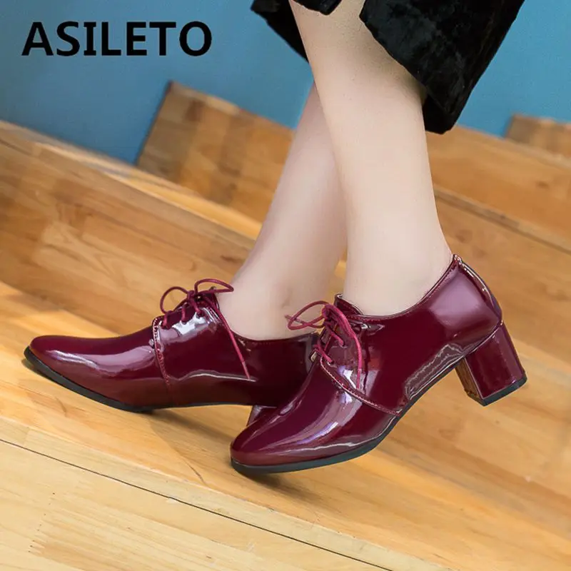 ASILETO big size 34-45 women pumps cross tied shallow square toe patent leather block high heels zapatos chaussures femme S1410
ASILETO big size 34-45 women pumps cross tied shallow square toe patent leather block high heels zapatos chaussures femme S1410