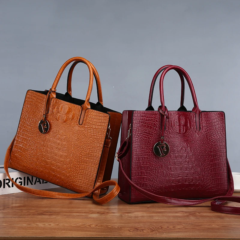 Crocodile Pattern Ladies Handbags New Fashion High Quality Middle-Aged Mother Bag Casual Wild Shoulder Messenger Bag