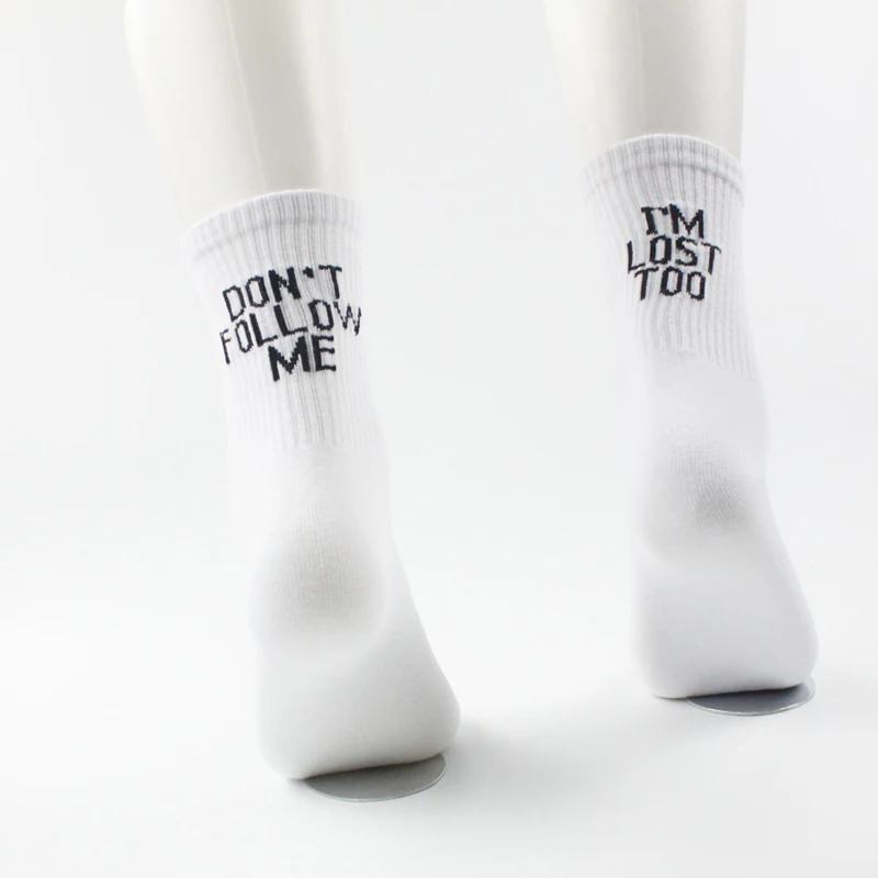 New Creative Personality Design Selling European and American Left and Right Feet Cotton English Alphabet Socks Simple Fashion
New Creative Personality Design Selling European and American Left and Right Feet Cotton English Alphabet Socks Simple Fashion