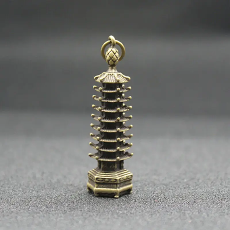 Decorative Chinese Exquisite Old Brass Handmade Carved Tower Shaped Pendant Statue
Decorative Chinese Exquisite Old Brass Handmade Carved Tower Shaped Pendant Statue