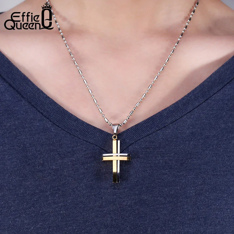 Effie Queen Men's Women's Pendant Necklace 316L Stainless Steel Biker Rocker Black/Gold Cross Casting Fashion Necklace IN10
Effie Queen Men's Women's Pendant Necklace 316L Stainless Steel Biker Rocker Black/Gold Cross Casting Fashion Necklace IN10